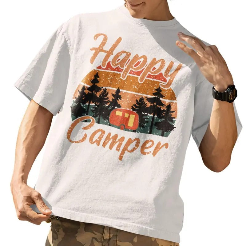 Funny Camping Hiking Lover Present Happy Camper T-Shirts