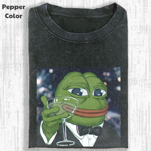 Funny Character Vintage Pepe Frog Meme Cringe Funny Shirt Menswear Womenswear Streetwear Cotton Comfort T-Shirts