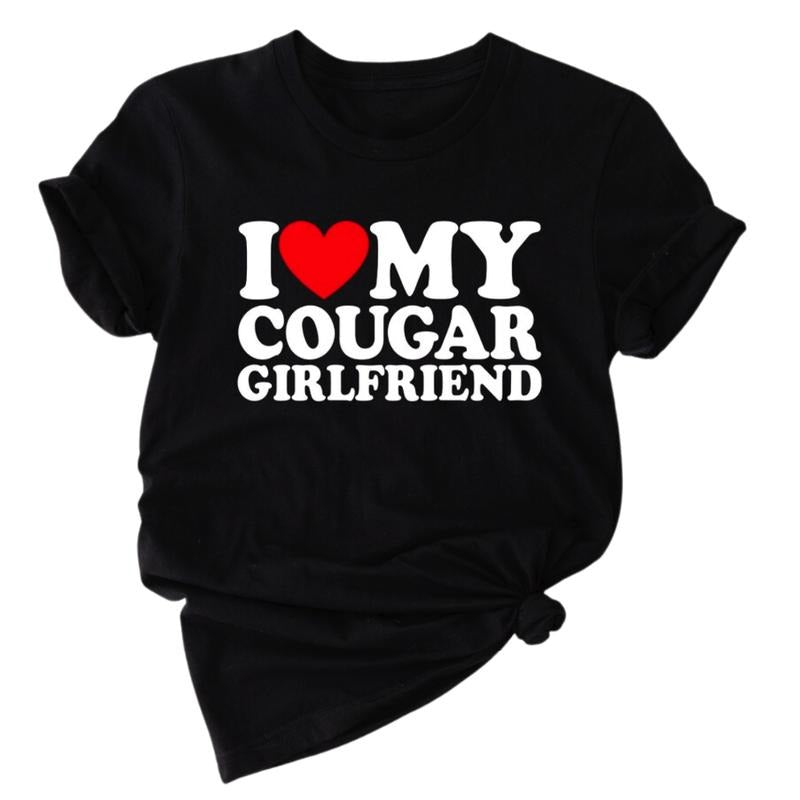 Funny Cougar Girlfriend Cougar Love I Love My Cougar Girlfriend Shirt Funny Cougar Couple T-Shirts