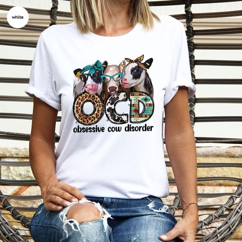Funny Cow Farm Obsessive Cow Disorder Shirt Farmer Cute Cow Shirt Farm Animal Shirt Her T-Shirts