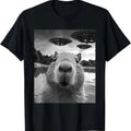 Funny Capybara Selfie UFOs Weird T-Shirts