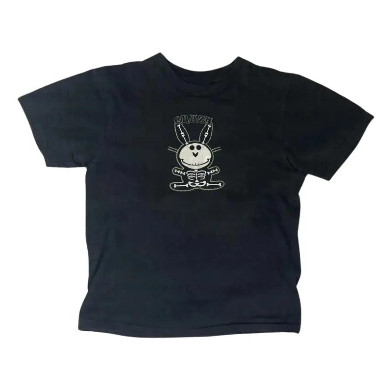 Funny Happy Bunny Baby Fitted Y2K Top Streetwear Casual Cotton Short Sleeve Her T-Shirts