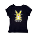 Funny Happy Bunny Baby Y2k Top Streetwear Gothic Emo Girl Scene 2000s Fitted Casual Cotton Short Sleeve Her T-Shirts