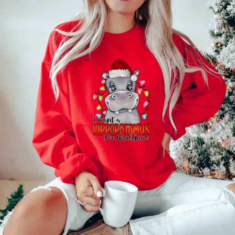 Funny I Want Hippopotamus Festive Family Shirt Perfect All Fun Everyone Top T-Shirts