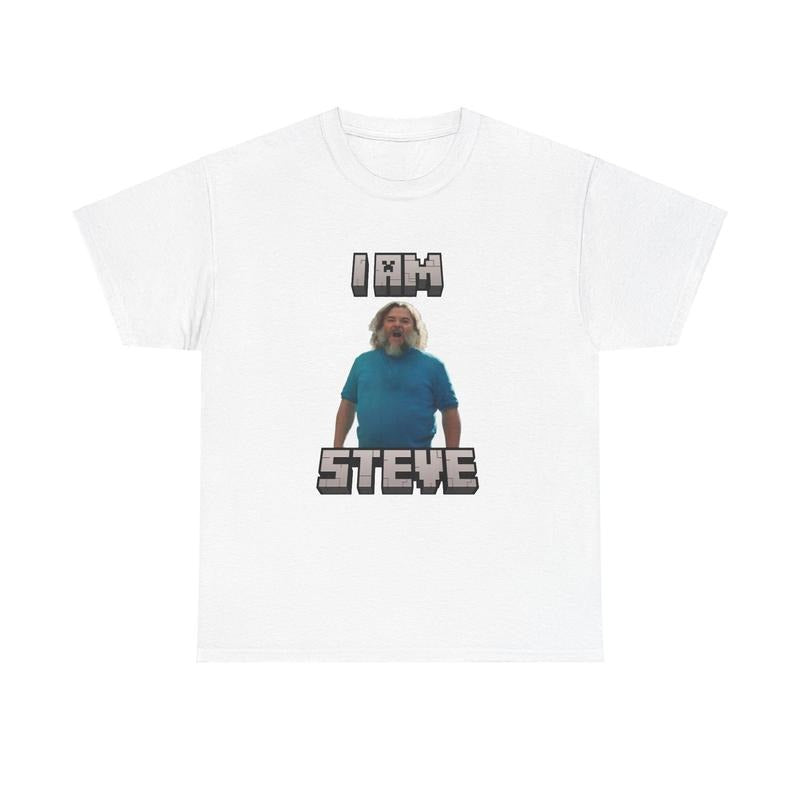 Funny Mine Craft Movie I Am Steve Meme Casual T-Shirts