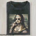 Funny Mona Lisa Cool Meme Cringe Funny Dumb Shirt Top Menswear Womenswear Streetwear T-Shirts