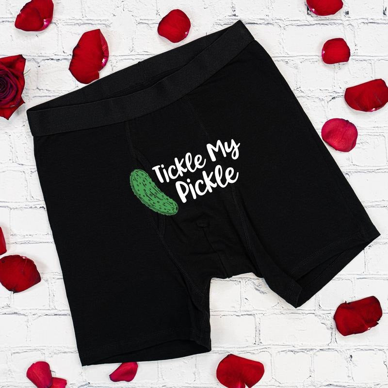 Funny Pickle Boxer Valentine Underwear Husband Present Boxer Boyfriend Groom Wedding Underwear T-Shirts