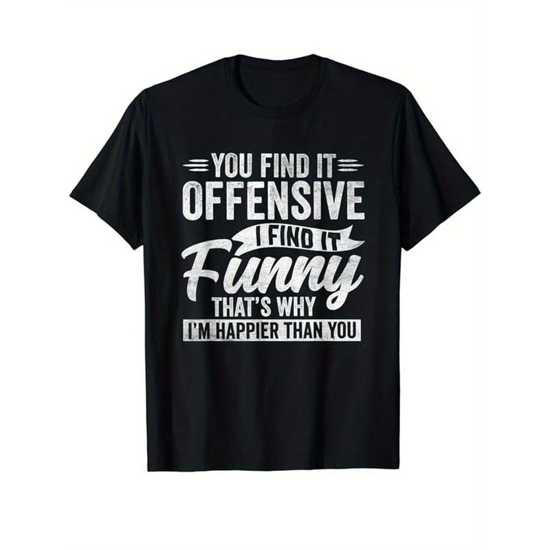 [Funny Print Cotton Top] Cotton Funny Print Casual Top Short Sleeve Crew Neck Outdoor Made USA T-Shirts