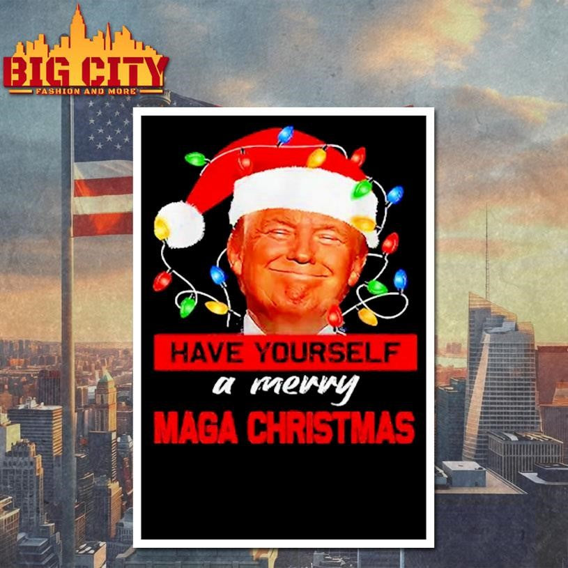 Funny Santa Trump Have Yourself A Merry Maga Christmas Shirt
