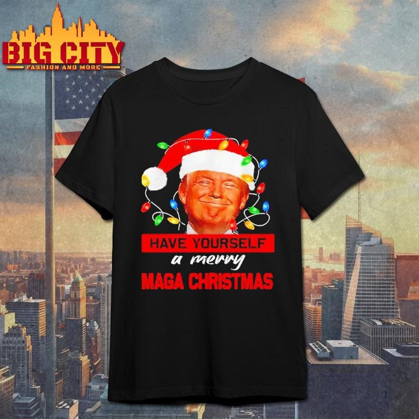 Funny Santa Trump Have Yourself A Merry Maga Christmas Shirt