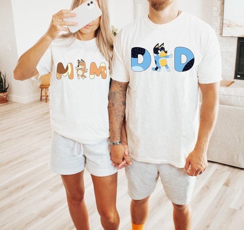 Funny Shirt Dad Bluey Family Shirt Casual Comfort Womenswear Bottoms T-Shirts
