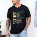 Funny Shirt Father Hardworking Funny Wise Strong Brave Dad Husband Funny Dad T-Shirts