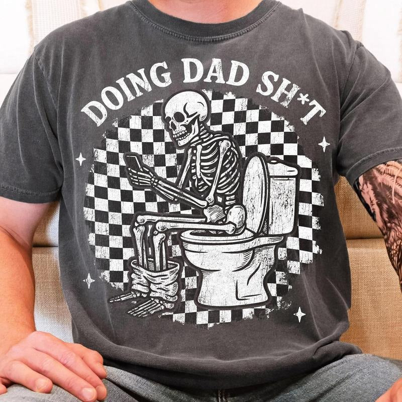 Funny Skeleton *Let Doing Dad Sh* Shirt Dad Retro Dad Him T-Shirts