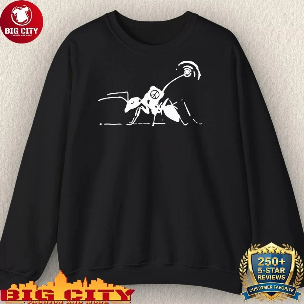 Futile peace ant black and white shirt