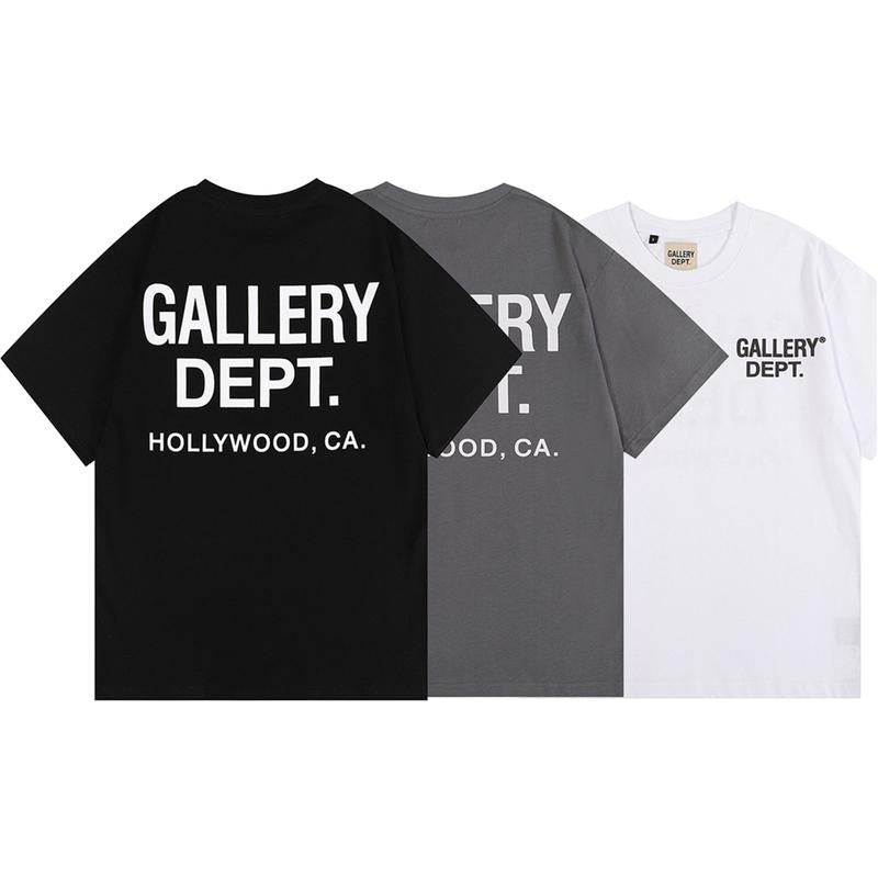 GALLERY DEPT Cotton Classic Letter Print Couples Loose Leisure Short Sleeves Casual Comfort Womenswear Day T-Shirts
