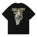 GALLERY DEPT Skull Hand Bone Finger Print Car Graphics Classic Letter Slogan Print Short Sleeved Loose Casual Half Sleeved Round Neck Hip Hop Menswear Top Underwear Human Tropical T-Shirts