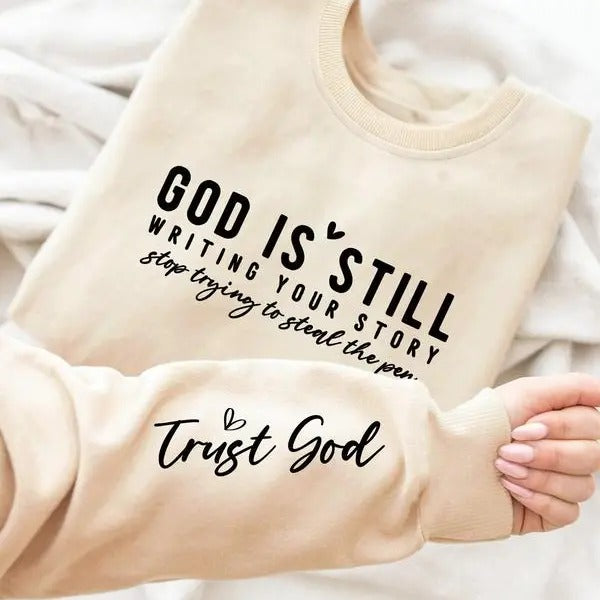 GOD Is Still Trust God Shirt Letter Print Drop Clothes Daily Cotton T-Shirts