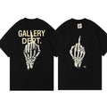 Gallery Dept 2 Sides Skeleton Hand Bone Finger Print Pure Cotton Funny Shirt Woman Casual Top T-Shirts