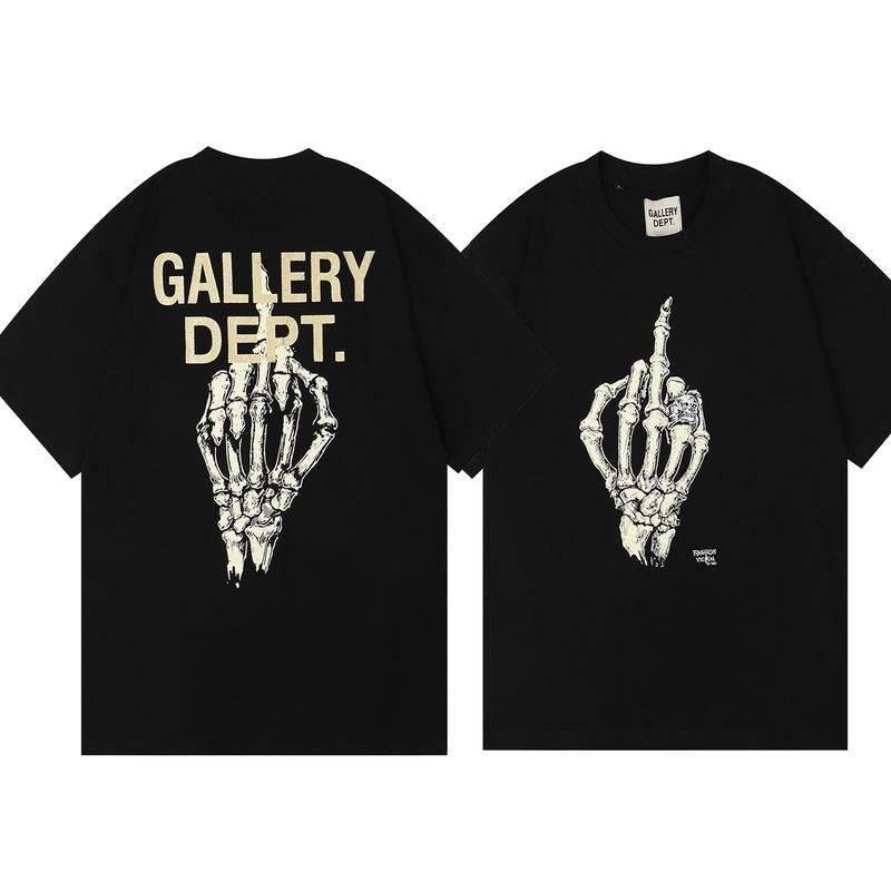Gallery Dept 2 Sides Skeleton Hand Bone Finger Print Pure Cotton Funny Shirt Woman Casual Top T-Shirts