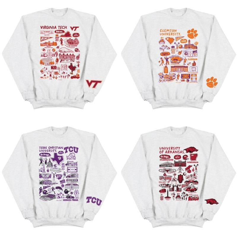 Game Day College NCAA Team Spirit Virginia Tech Clemson TCU Arkansas Students Fans 2025 T-Shirts