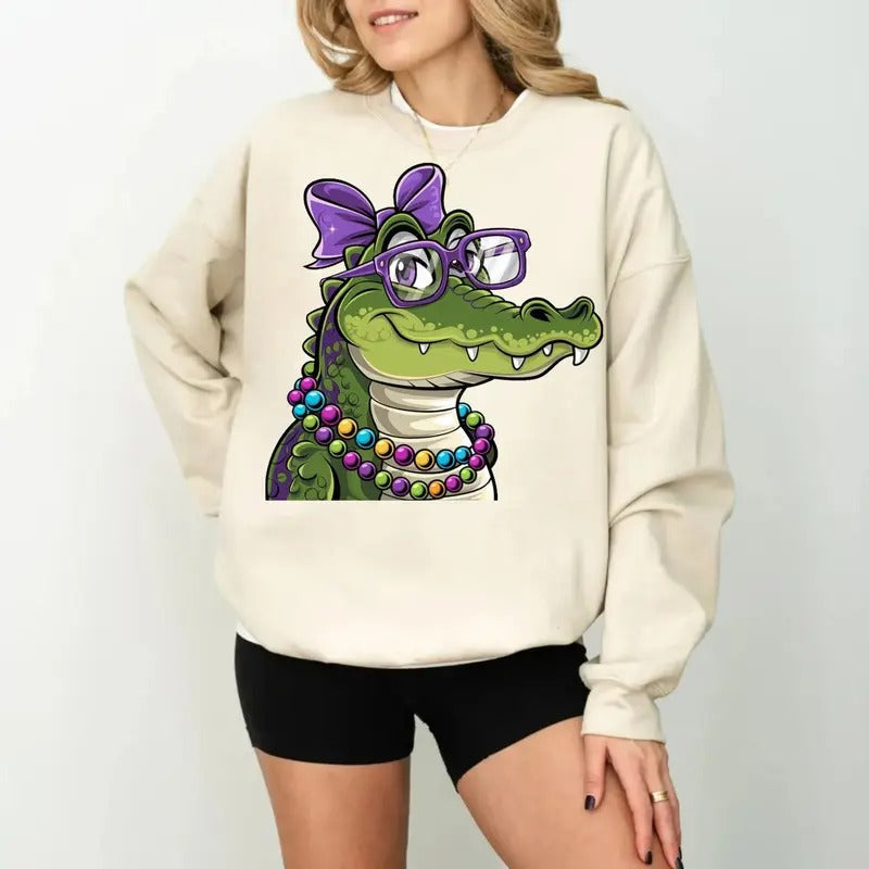 Gator Mardi Gras Mardi Gras Alligator Shirt Fleur De Lis Shirt Frog Gigging T-Shirts