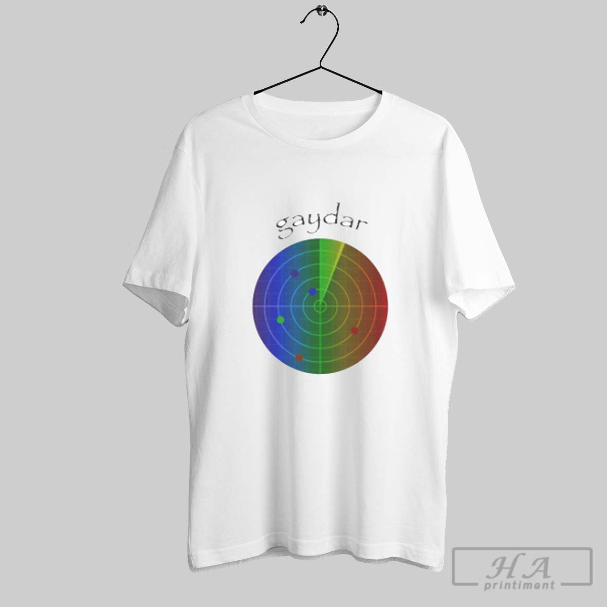 Gaydar Radar Rainbow Pride T Shirts