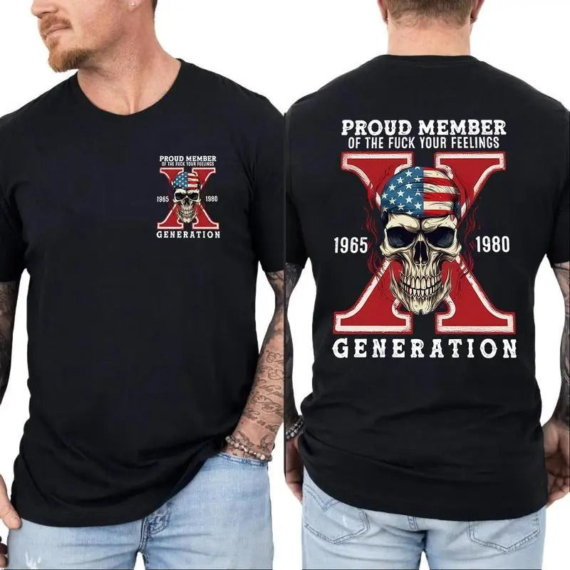 Gen X Skull Shirt Generation X New Version Two Side T-Shirts