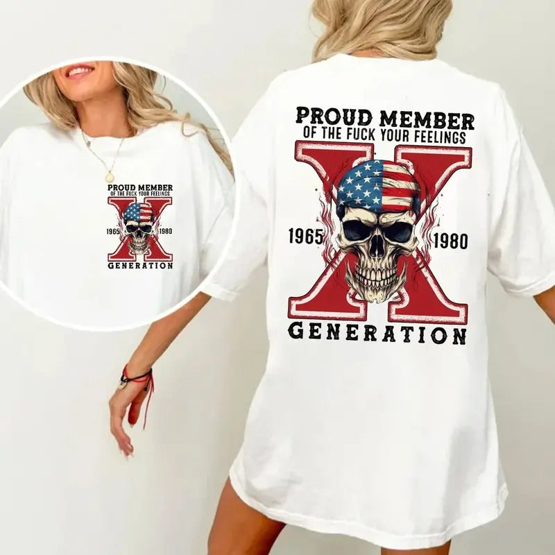Generation X Fafo Shirt Two Side Shirt Gen X Halloween Raised House Water Neglect Short Sleeve Shirt Casual T-Shirts