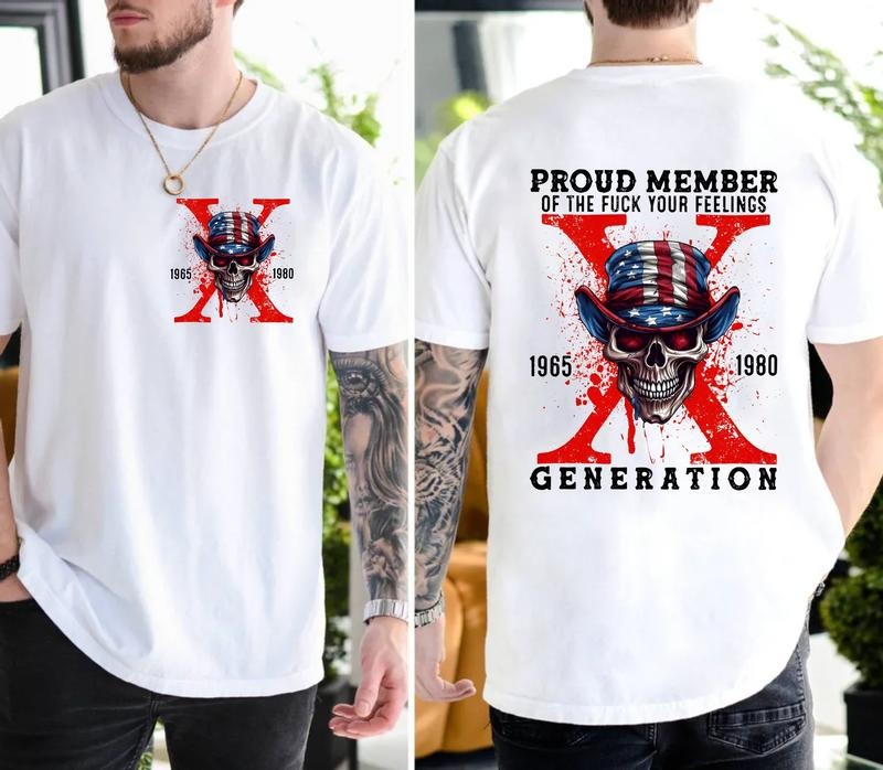 Generation X Fafo Two Side Shirt Raised House Water Neglect Proud Member Generation Shirt Funny Quote Shirt Casual T-Shirts