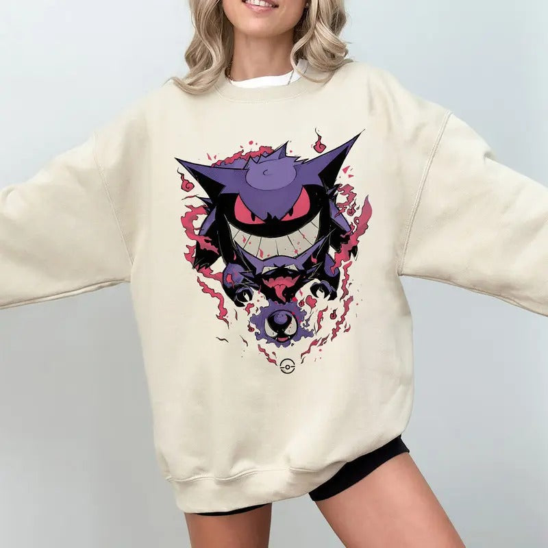 Gengar Gengar Ghost Dark Ghost Kaiju Japanese Japanese Anime Movie Film Nerd Gaming Novelty Funny Gengar Halloween T-Shirts