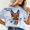 German Shepherd July 4th Dog Shirt ~ Relaxed Fit Printed USA Womenswear Casual Comfort Cotton Top Athletic Boho Chic T-Shirts