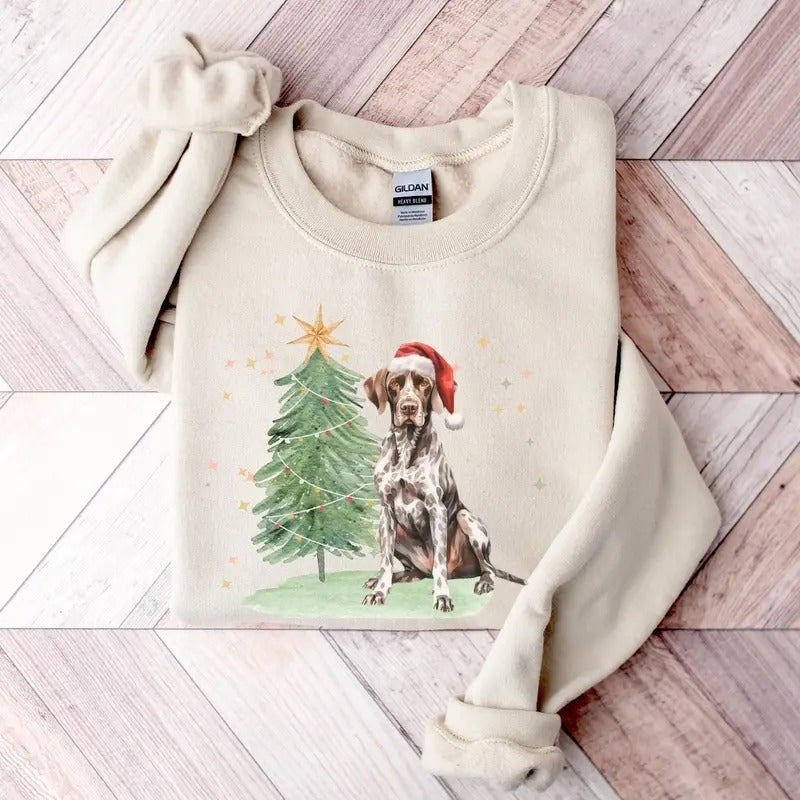 German Shorthaired Pointer Xmas Jumper Dog Lover Dog Mama GSP T-Shirts