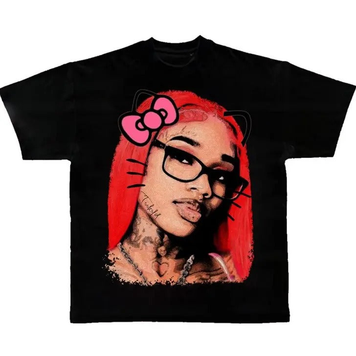 Get Sexyy Kitty Big Face Casual T-Shirts