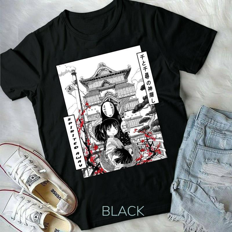 Ghibli Inspired Spirited Away No Face Black White New S 4XL T-Shirts