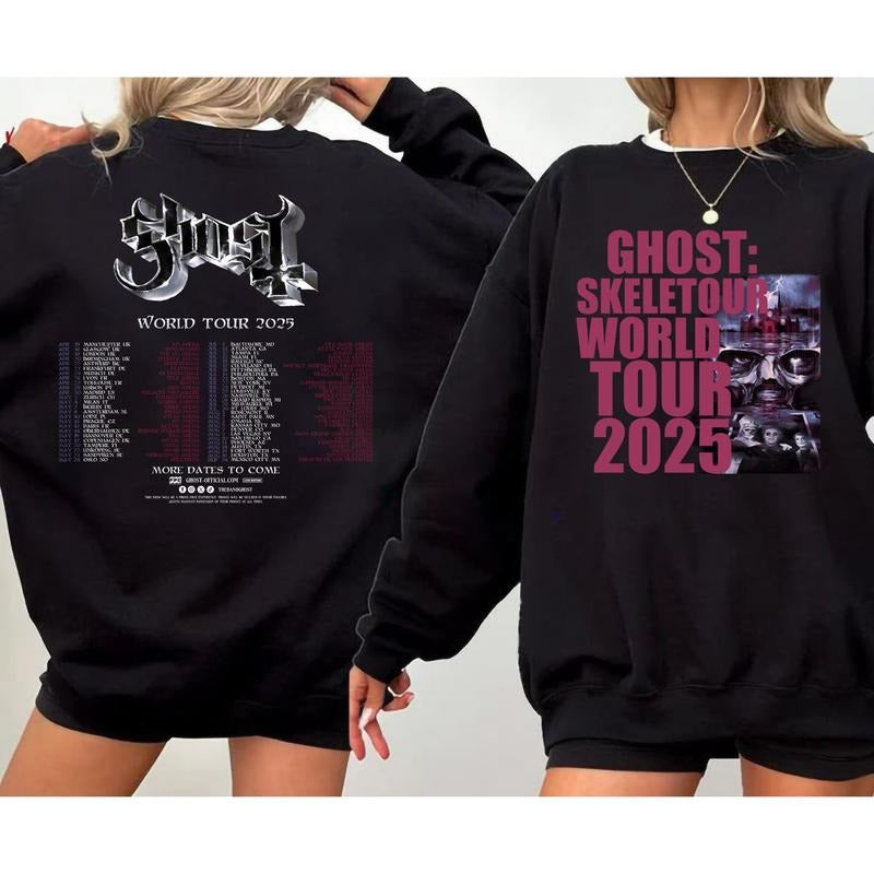 Ghost Band Shirt Ghost World Tour 2025 Rock Concert 2025 Ghost Band Fans T-Shirts
