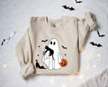 Ghost Holding Black Cat Halloween Halloween Ghost Black Cat Fall Spooky Season T-Shirts