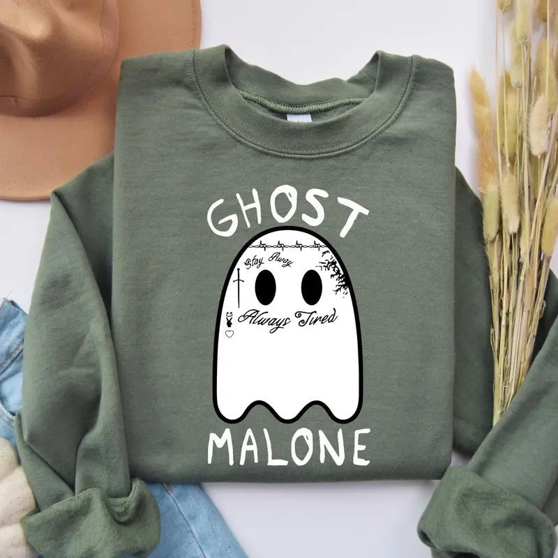 Ghost Malone Halloween Cute Ghost Sweat Funny Halloween Halloween Shirt T-Shirts
