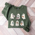 Ghost Reading Books Bookish Halloween Halloween Teacher Librarian Halloween Ghost T-Shirts
