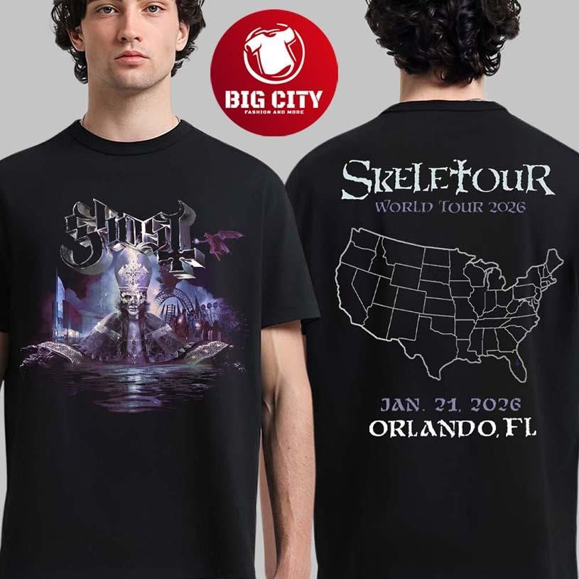 Ghost Skeletour 2026 Orlando Florida Venue Two Sided Shirt
