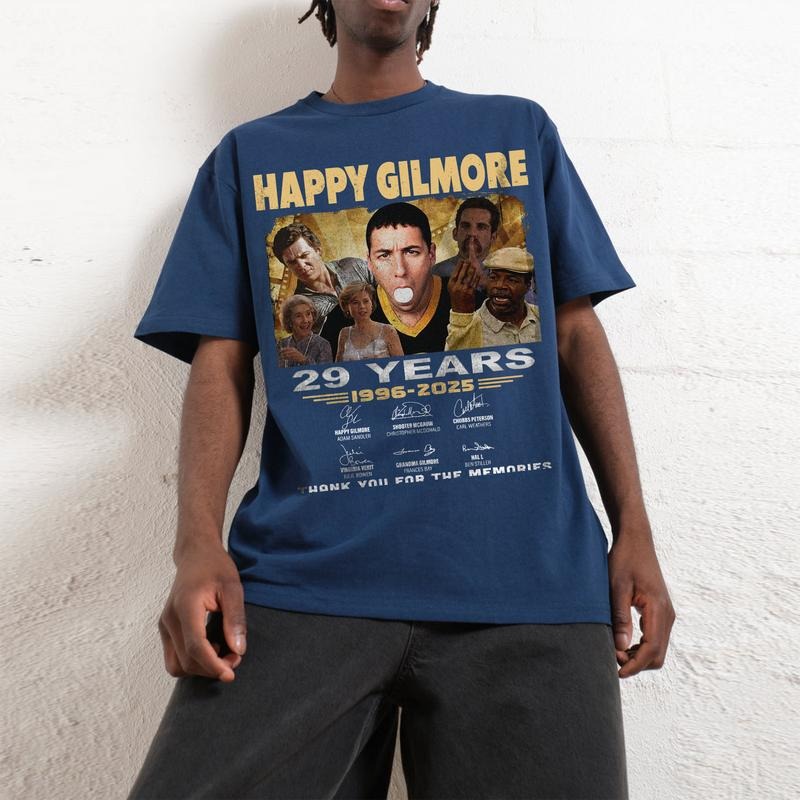 Gildan Happy Gilmore 29 Years 1996 2025 Heavy Cotton Movie Inspired Classic Fit Retro Summer Shirt T-Shirts