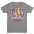 Gildan LSU Football Tiger Stadium Printed Ringer Classic Fit Short Sleeve Top Menswear 100% Cotton T-Shirts
