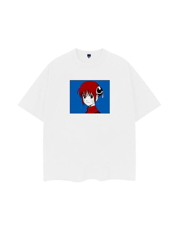 Gintama "Kagura" Vintage Anime 100% Cotton Original Top Menswear 90s Streetwear Round Neck Casual T-Shirts