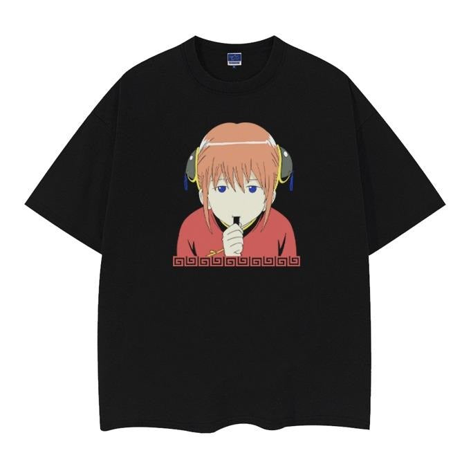 Gintama "Pickled Seaweed Kagura" Vintage Anime 100% Cotton Original Top Streetwear Casual Menswear T-Shirts