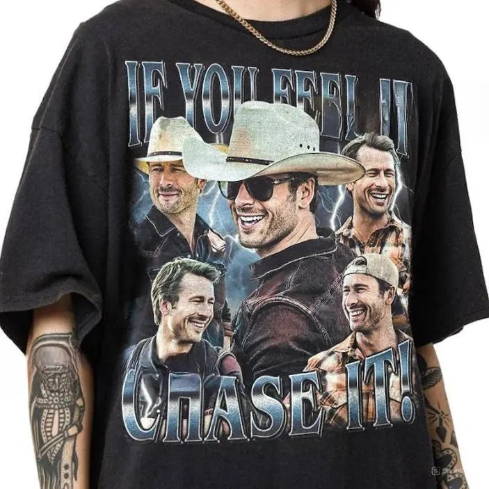 Glen Powell If You Feel Chase Shirt Vintage Glen Powell Shirt Glen Powell Homage Shirt Twisters 2024 Movie Glen Powell Vintage Shirt Twister Movie Shirt T-Shirts