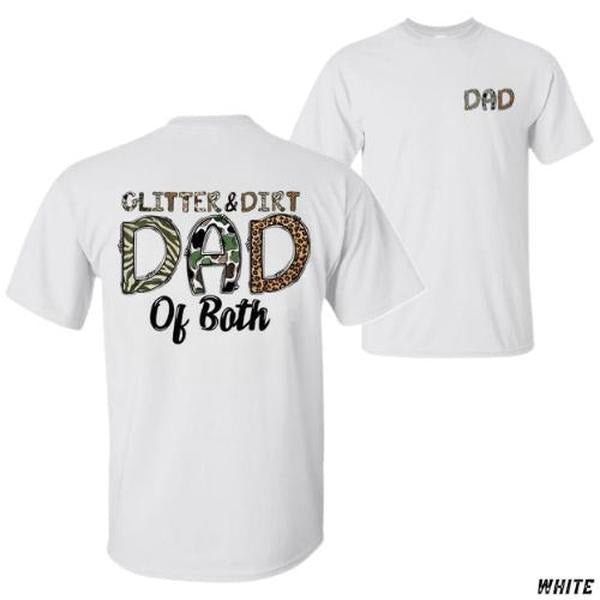 Glitter & Dirt Dad Camo Leopard Print Relaxed Fit Ideal Casual Streetwear Vacation Everyday Casual T-Shirts