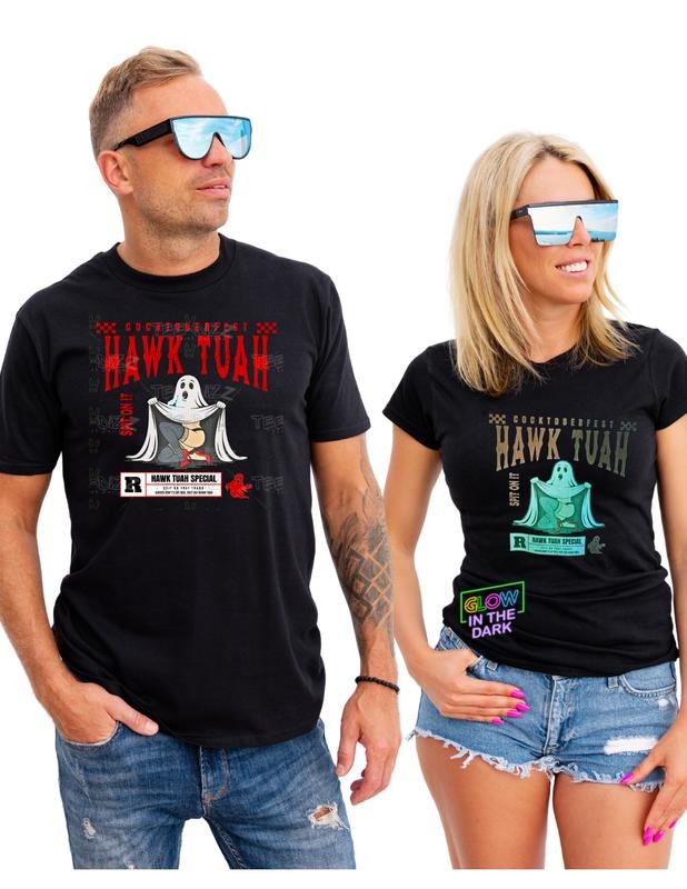 Glow Halloween Hauk Tuah: Glow Dark T-Shirts