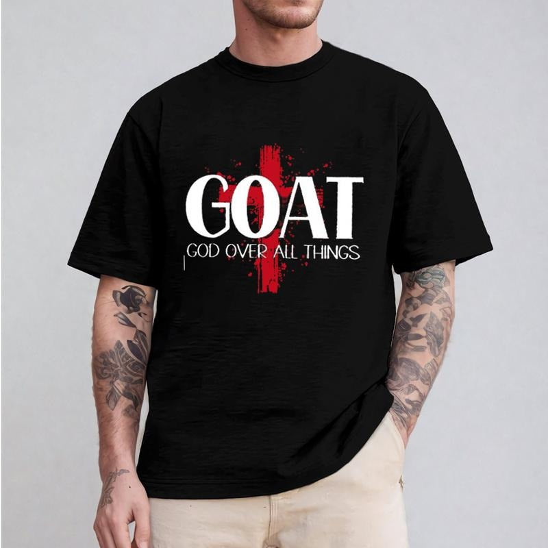 Goat God Over All Things Casual Crew Neck Short Sleeve Tops Perfect T-Shirts