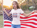 God Bless America Freedom Land Free Because Brave Retro American Flag 4th July Shirt T-Shirts