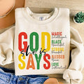 God Says She Is Magic Black Strong Blessed Black History Month Shirt Juneteenth Black Girl Magic Her T-Shirts