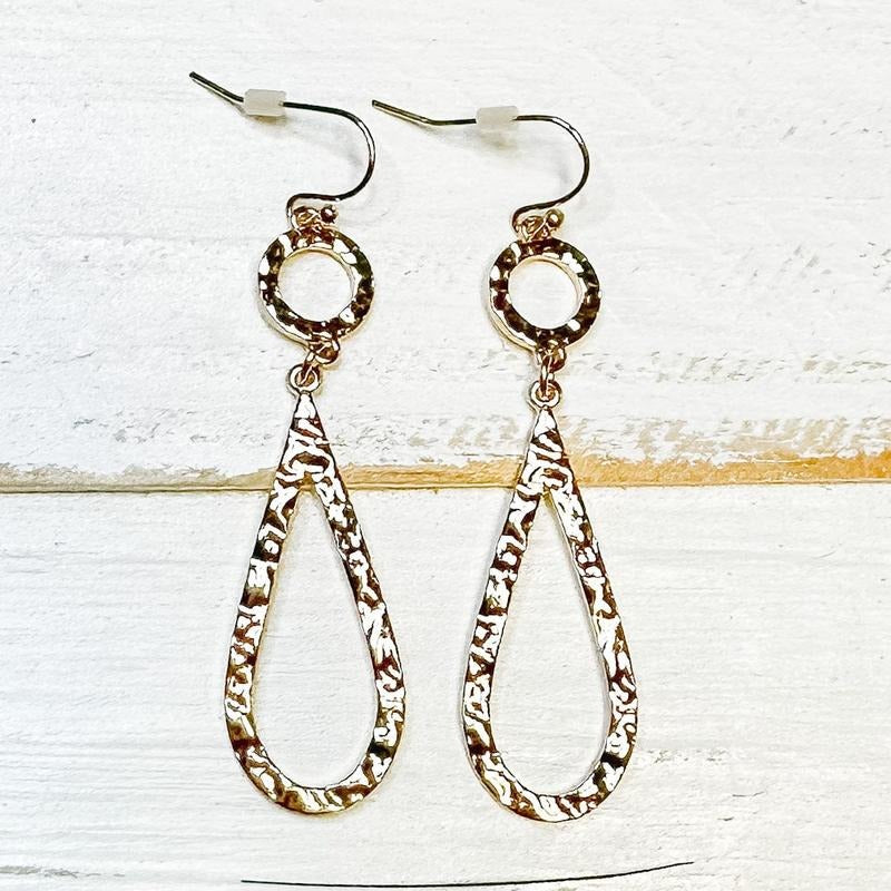 Gold Circle Teardrop Earrings T-Shirts